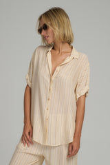 Hutton Top - Sand Stripe