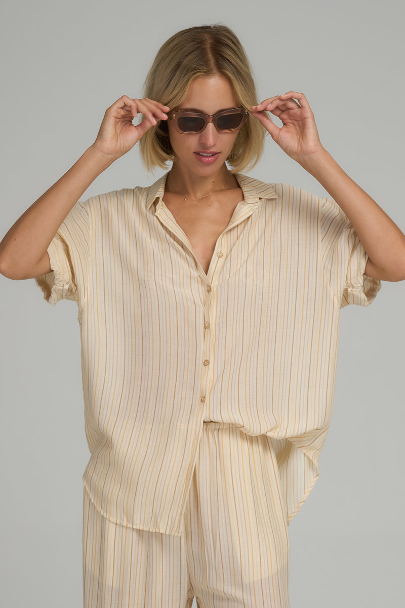 Hutton Top - Sand Stripe