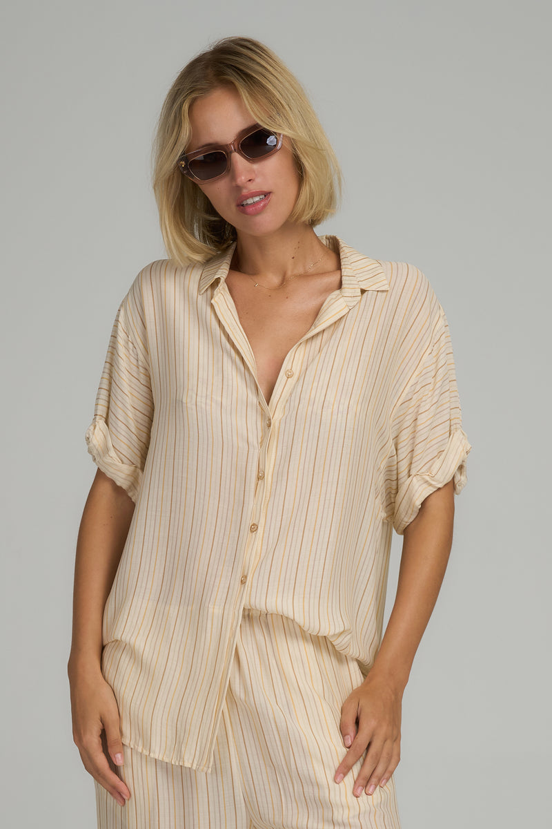 Hutton Top - Sand Stripe