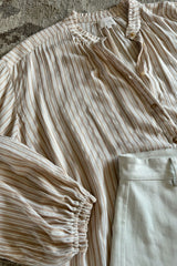 LILYA Solace Shirt in Chateau Stripe Sand detail shot 