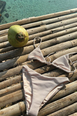 Flat lay of ribbed bikii set by lilya on island