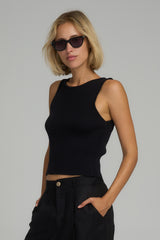 The Monaco Knit Top in Black by LILYA