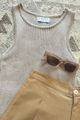 Monaco Knit Top - Cafe Au Lait