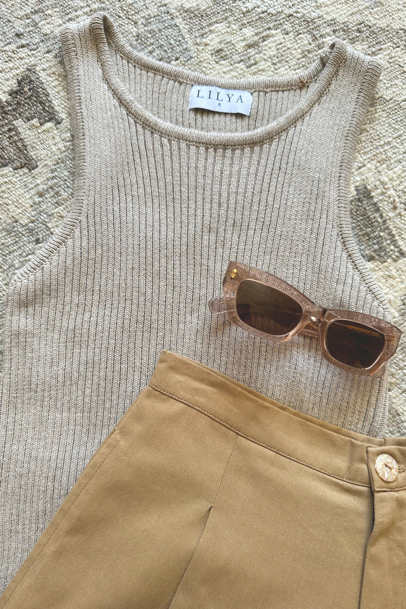 Monaco Knit Top - Cafe Au Lait