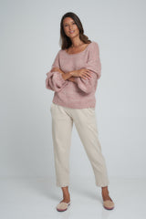 The Ocean Knit Jumper New Pink and Ivory by LILYA