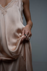 close up of lace pink dress