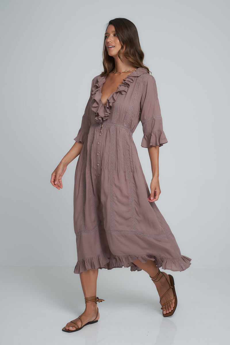 The Spenser Dress Washed Plum by LILYA