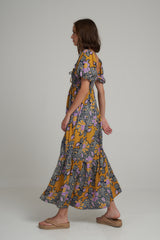 Side View of Floral Boho Maxi Dress in Australia