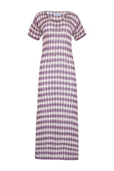 Vacance Crochet Maxi Dress - Lavender Ivory