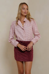 Amina Blouse featuring gathered sleeves for comfortable, flattering fit