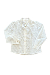 White floral patterned shirt on a white background