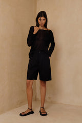 Bermuda black summer shorts