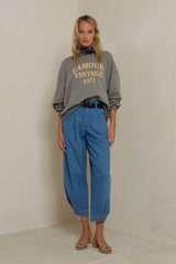 Relaxed fit chambray pants for everyday wear