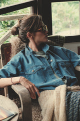 Cleo Chambray Jacket - Pacific Blue