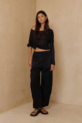 Wide leg white pants designed for comfort and effortless movement