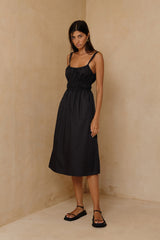 Classic black summer dress designed for everyday wear 