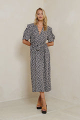 Women’s soft rayon maxi dress in navy floral print