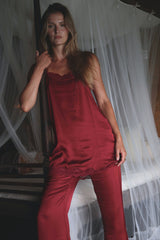 Feminine satin mini dress with fluid movement and subtle sheen