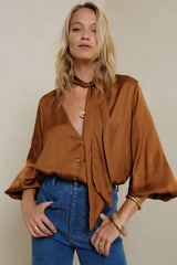 LILYA Chamonix Top in Rust – front view
