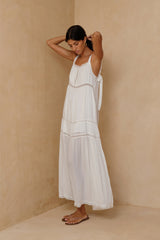 Elena Ivory Lace Dress in soft lightweight rayon voile