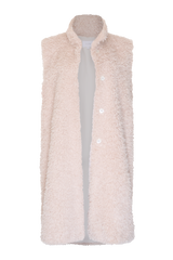 Long ivory winter vest