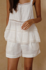 Elodie Ivory Lace Voile Cami in lightweight rayon voile
