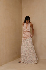 Lightweight rayon maxi skirt designed for effortless everyday dressing