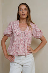 Lightweight rayon linen top layered for cool Australian weather