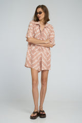 Front view of Del Rio Playsuit in Celestial Tie Dye by LILYA