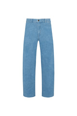 Light blue high rise barrel leg modern jeans