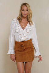 Close view of Havana Cuba Suede mini skirt