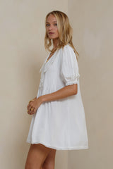 LILYA ivory rayon mini dress side profile