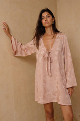 Soft pink occasion dress with relaxed oversized fit 