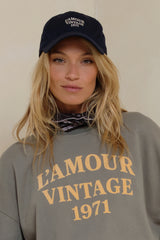 L’Amour Vintage Cap by LILYA in Navy