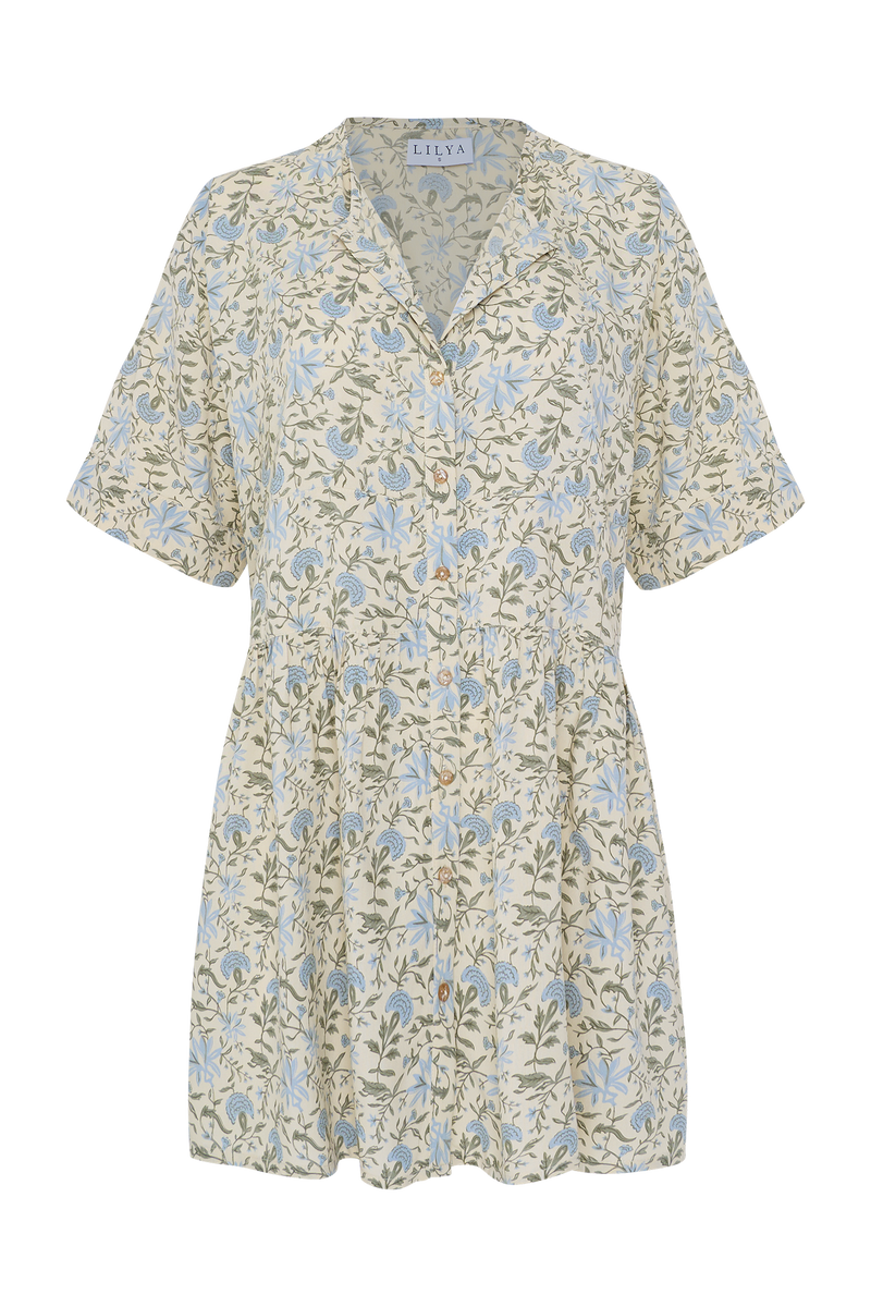 A floral rayon mini dress for summer Lauralee