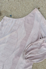 Close-up of the Teru Natural Earth print on Layne Dress