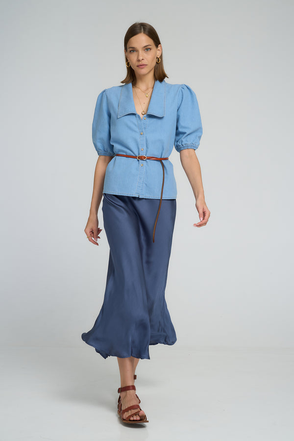 Lunar Skirt by LILYA in rich blue viscose
