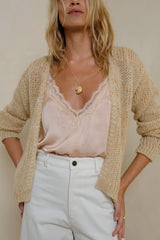 LILYA Marais Cardigan in Sand Mix front view