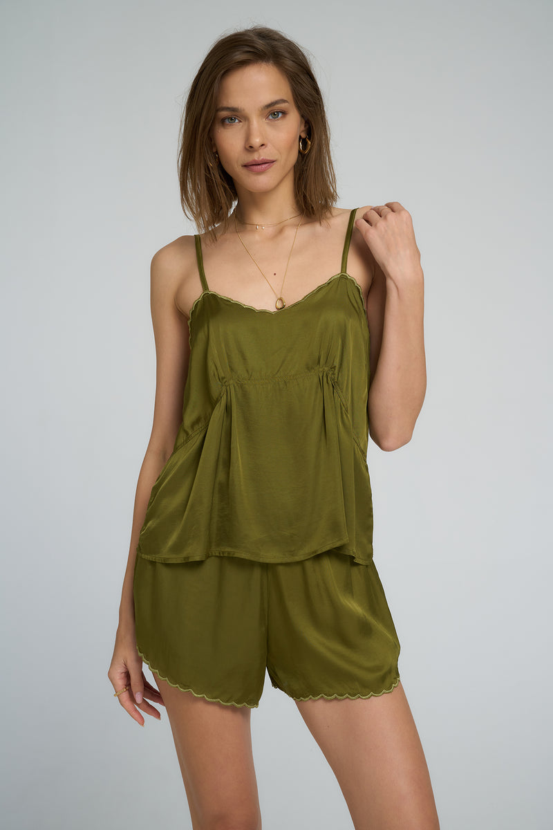 Moonflower camisole styled for warm weather