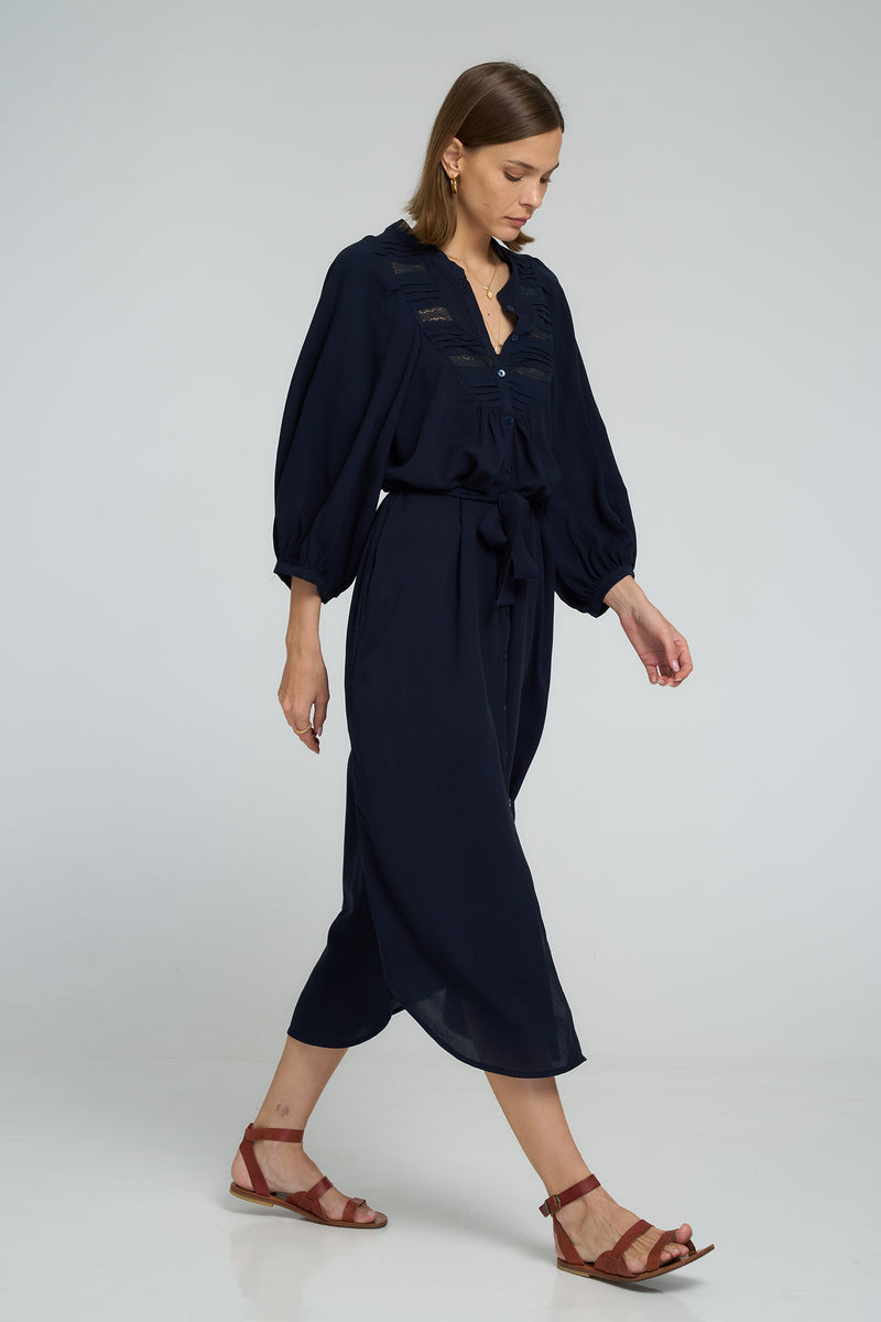 LILYA Lucille Dress styled belted for an elevated casual look