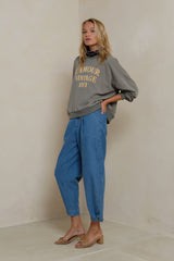 Utility Chambray Pants by LILYA in Pacific Blue