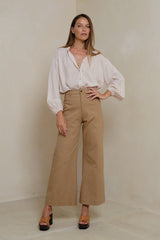 Lou Lou Pants LILYA in Pecan Brown front view