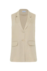 Beige vest with button details