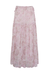 pink maxi floral skirt by LILYA Australia
