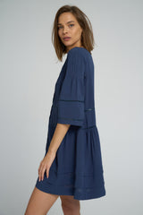 Loose fit mini dress with lace trim by LILYA Lori