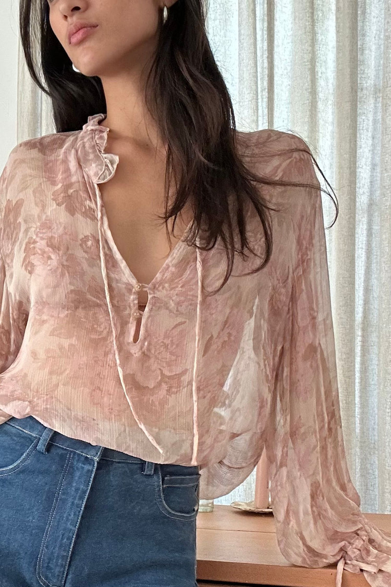 Romantic spring blouse inspired by Paris SS25 runway trends