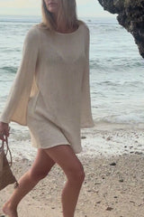 Video showing the pen weave mesh fabric for the Allegra mesh dress, perfect for seaside days.