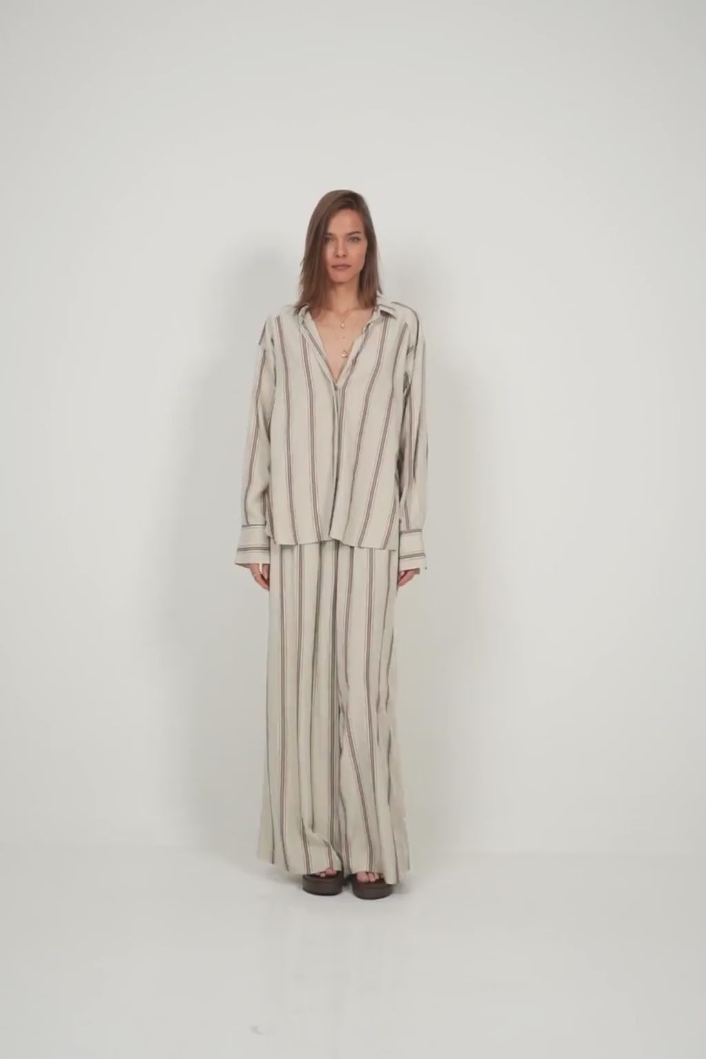 Comfortable breathable striped pants by LILYA Flynn