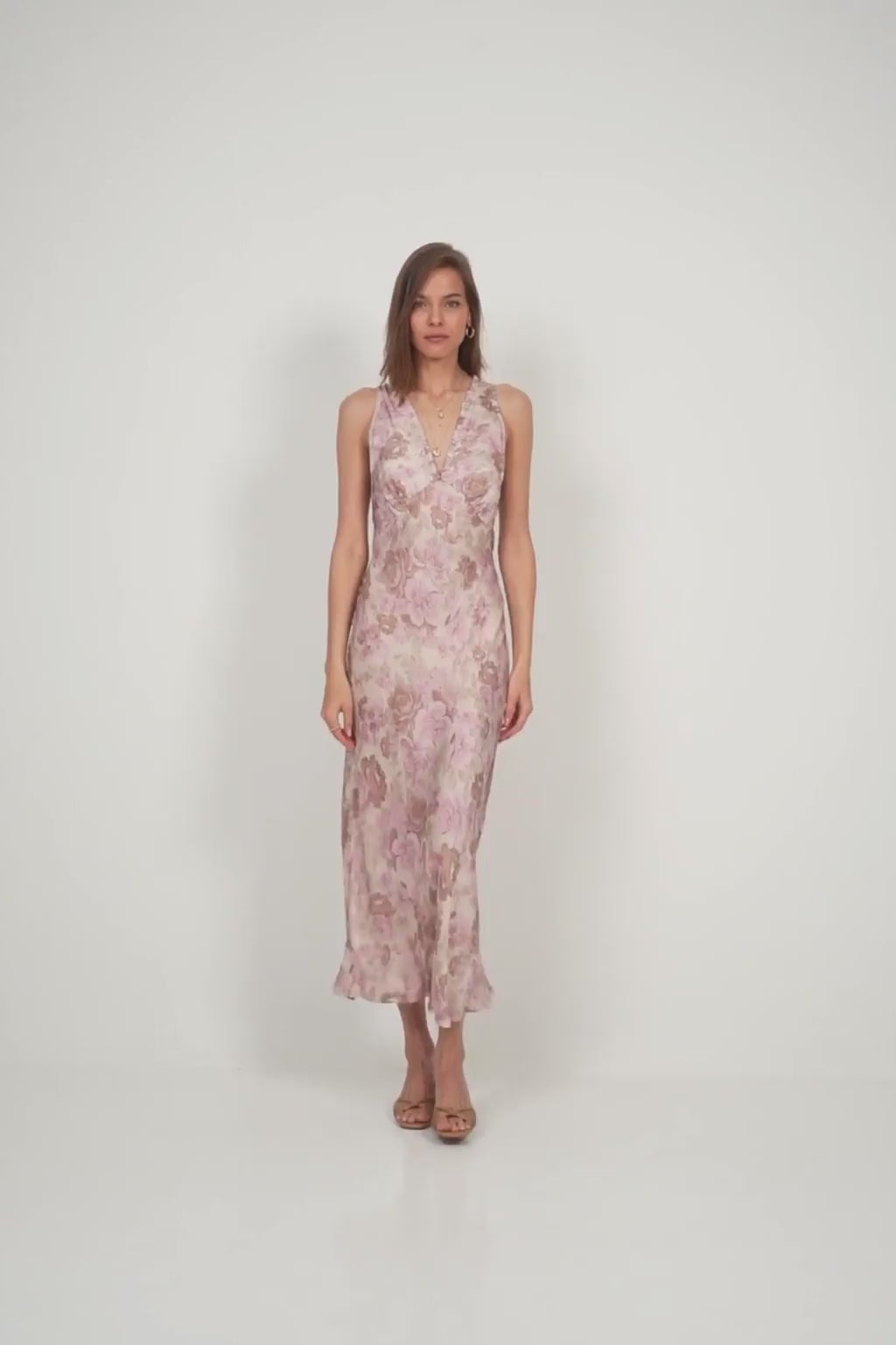 Back detail of the LILYA Feather Slip Dress 