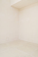 Side view showing contrast panelling on Lumen Mini Dress